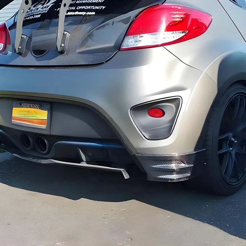 Carbon Fiber Rear Bumper Side Lip Splitter Trim fit Hyundai Veloster Turbo 11-17