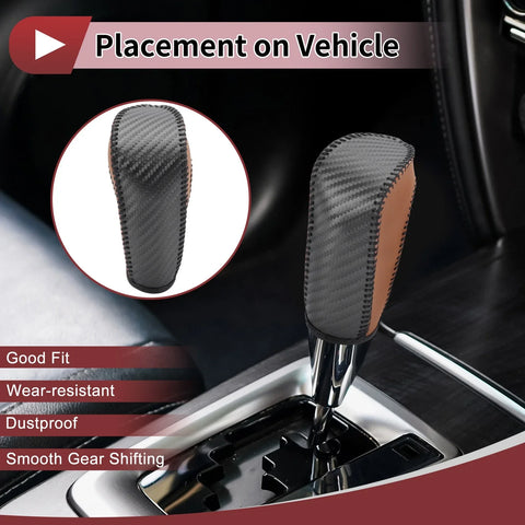 Ford Fiesta (2009-2012) Black Brown Faux Leather Gear Shift Knob Cover
