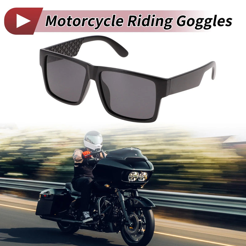 Motorcycle Riding Goggles Deep Gray Lens Black Frame UV400