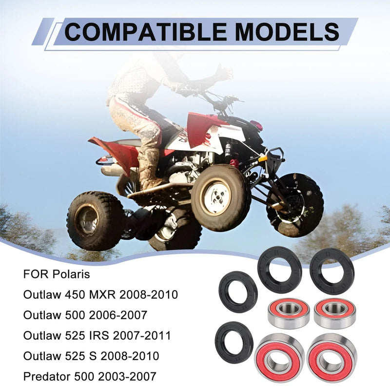 Polaris Outlaw 450 MXR 2 x Front Wheel Bearings & Oil Seals Kit (2008–2010)