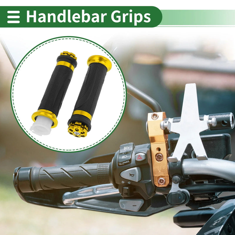 Motorcycle Gold Tone 7/8" 22mm Hand Grips Cover Kit