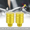 Motorcycle Gold Tone M10x1.26 Right Side Mirror Hole Plugs Screws 2 x