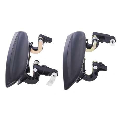 Kia Rio 2 x Front Left & Right Outer Door Handles Smooth Black (2002-2005)