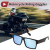 Motorcycle Riding Goggles Blue Lens Black Frame Tri-acetel Cellulose