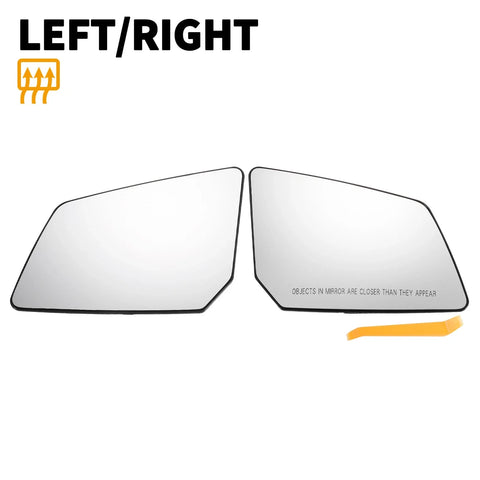 GMC Chevrolet Left Right White Mirror Glass Pair w/ Back Heated