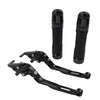 Suzuki GSXS125 Black Extendable Brake Clutch Levers Grips Set (2017-2023)