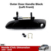 Outer Door Handle Black Front LH Fits Honda Civic Dimension EU EP EM 01-05 D11