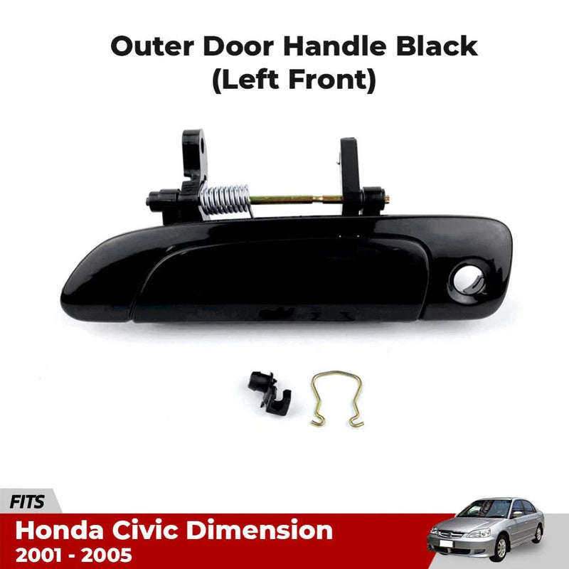 Outer Door Handle Black Front LH Fits Honda Civic Dimension EU EP EM 01-05 D11