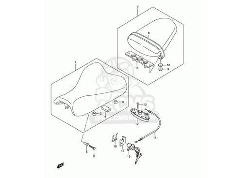 Suzuki GSX-R600 2x Rear Fairing Seat Bolts Shoulder (2008–2010)