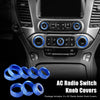 Chevy Silverado / GMC Sierra 8 x Blue AC Radio Knob Covers (2014-2018)