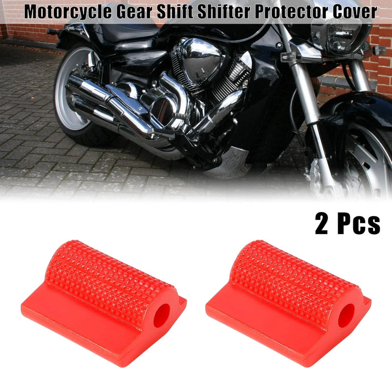 Motorcycle 2 x Universal Red Gear Shift Shifter Protector Cover Anti Slip