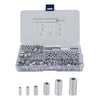 Wire Rope & Cable Line End Kit 7 Size Double Barrel Crimping Loop 245Pcs