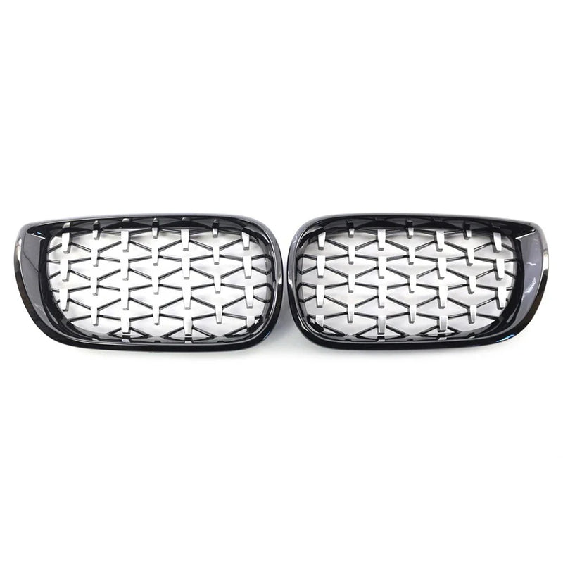 BMW E46 4 Door 2002-2005 Black  Pieces Diamond Front Grille