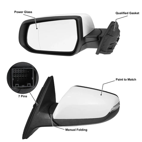 Chevrolet Malibu Hybrid Left Side Exterior Door Mirror Assembly White