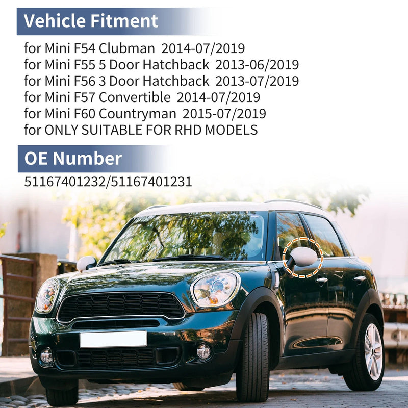Mini F54 Clubman Gray Left Right Mirror Cover Cap (2016-2024)