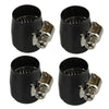 Car 4 x 6AN Hex Black Hose Finisher Clamp Adapter Fittings