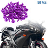 Bike 50pcs Purple Motorcycle Round Cross Head Self Tapping Bolts Screws