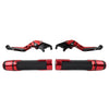 Kawasaki ZX6R Red Extendable Brake Clutch Levers Grip Set (2005-2023)