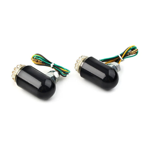 Cruiser Motorcycle Custom Black Brake Running Turn Signal Tail Lights