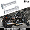 2 x 42mm Motorcycle Exhaust Silencer Exhaust Insert Muffler Pipe Silver Tone