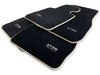 BMW M4 Series F83 (2014-2020) - Black Beige Rounds Premium Floor Mats