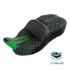 Harley Street Road Glide Black Green Driver Passenger Gel Seat (2009-2023)
