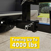 Dual 2in Trailer Hitch Receiver Rise-Drop Extender Adapter 4000LB Black
