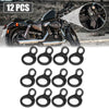 Motorcycle 12 x Stainless Steel Tie Down Anchor Hooks Strap Rings