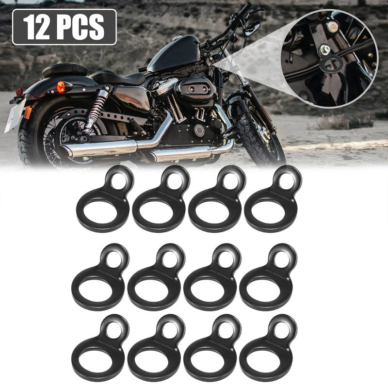 Motorcycle 12 x Stainless Steel Tie Down Anchor Hooks Strap Rings