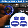 Ford Maverick (2022-2023) Durable Blue 4 x AC Climate Control Knob Rings