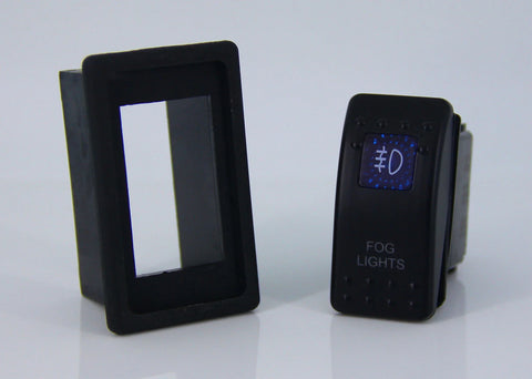 Dual LED Backlit Fog Lights Rocker Switch with Mounting Panel