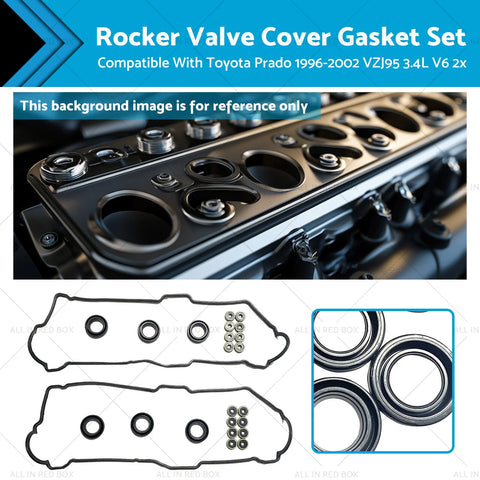Toyota Prado VZJ95 3.4L V6 (1996-2002) 2x Rocker Valve Cover Gasket