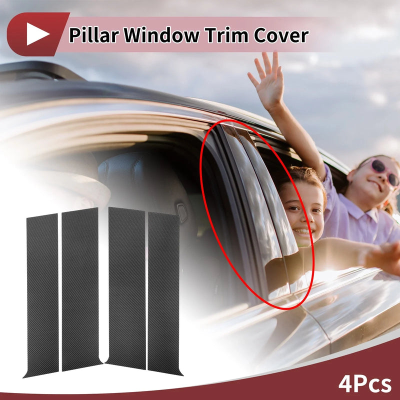 Toyota Tundra 4 x Car Door Pillar Window Trim Carbon Fiber (2023–2024)