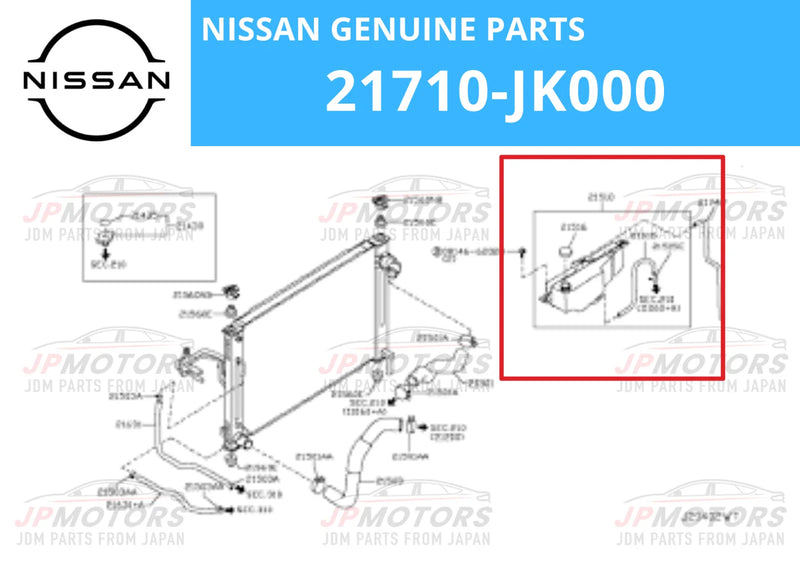 Infiniti G25 G35 G37 Q40 Q60 370Z Coolant Reservoir Tank