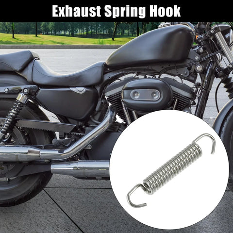 Exhaust Pipe Spring Hook 58mm 2.28" Stainless Steel Silver Tone 1 Pc