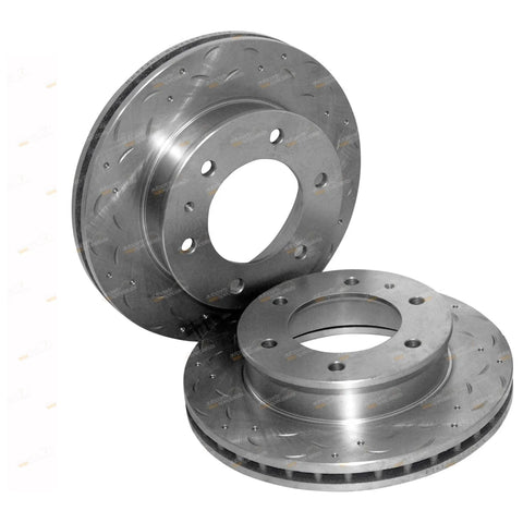 Ford Ranger PJ PK Front Dimpled + Slotted Rotors (2006 - 2011)