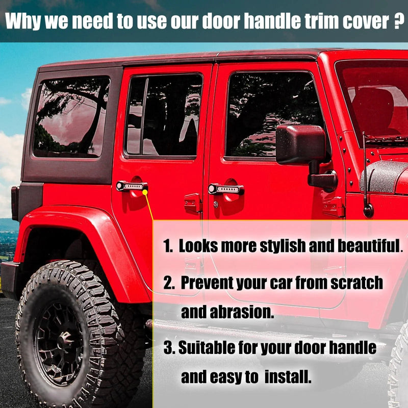 Jeep Wrangler 4 Door (2007-2018) Pink 5 x Door Handle Trim & Button Covers