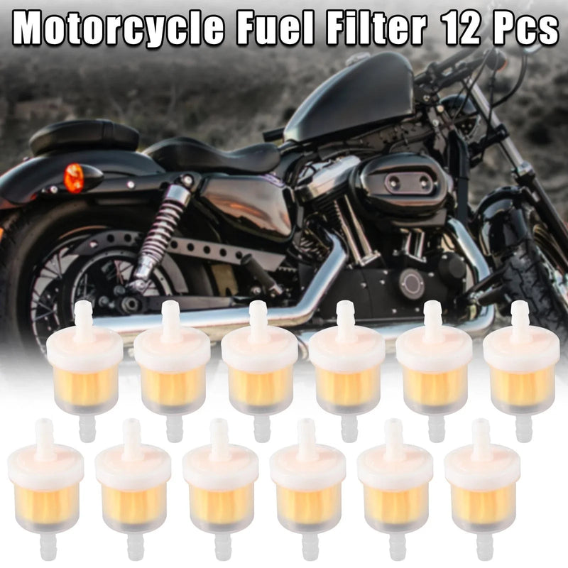 Motorcycle ATV 12pcs White Yellow Fuel Filters Engine with Magnet