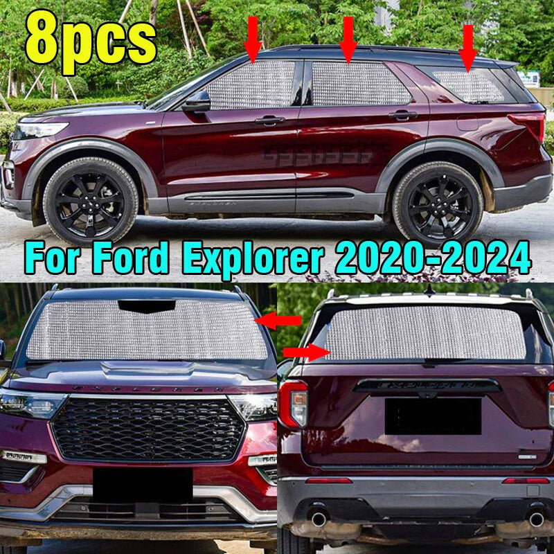 Explorer 8X Front Side Rear Windshield Window Sunshade Privacy (2020–2024)