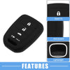 Honda Civic Accord CR-V HR-V Black Smart Key Fob Cover Protector (2 x)