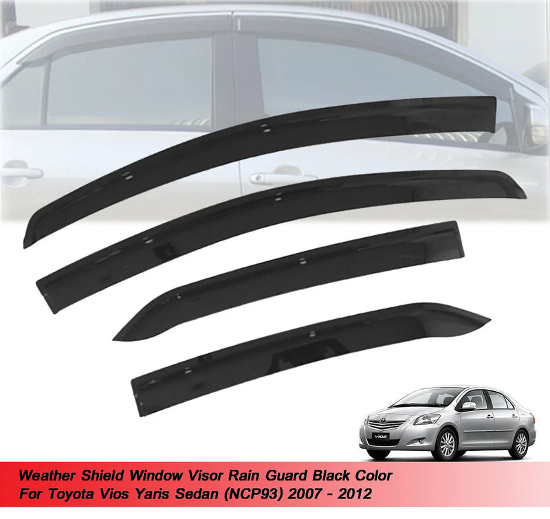 Toyota Yaris Sedan 4 x Door Window Visors (2007-2012)
