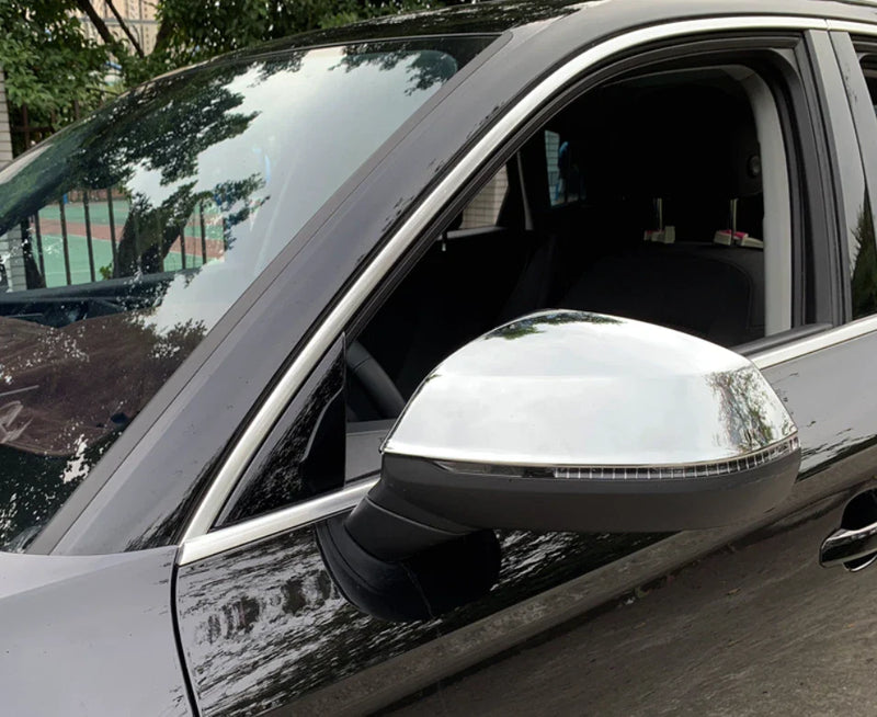 Audi Q5 (2018-2022) 2 x ABS Chrome Rearview Mirror Side Lid Cover Trim