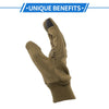 Motorcycle Gloves Breathable Full Finger Polyester Outdoor Gloves Brown 1 Pair