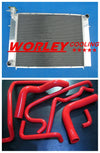 Commodore VN VP VR VS V8 5.0L 44mm Aluminum Radiator & Red Hoses (1988-1997)