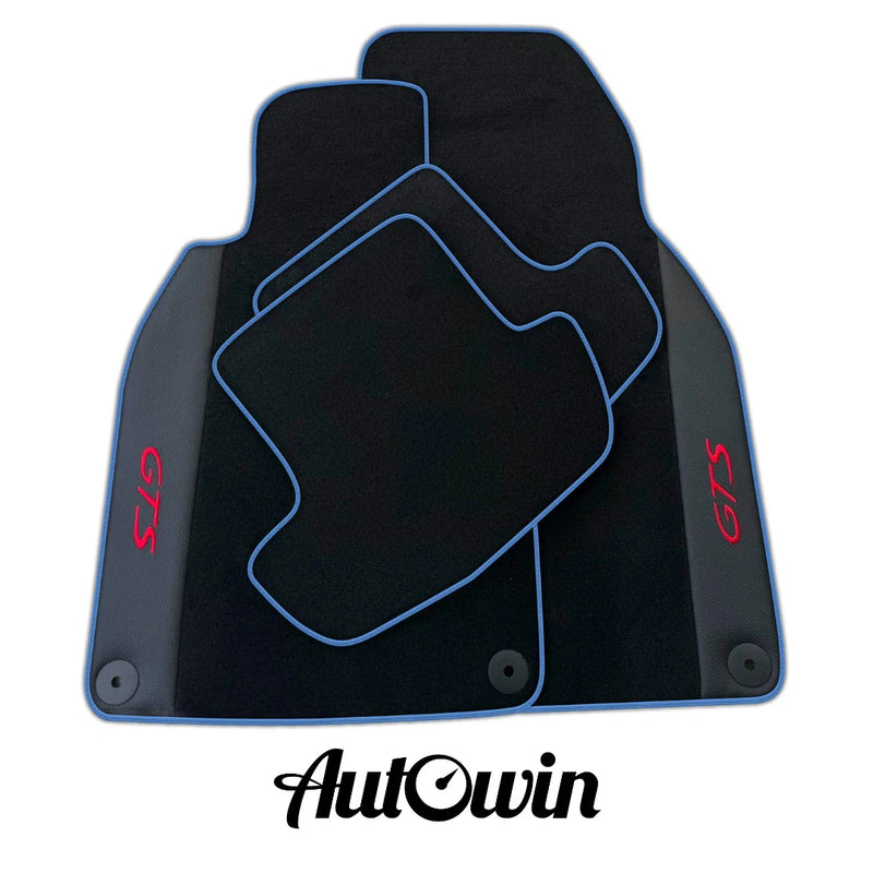 Porsche 911-992 GTS with Leather & Blue Trim Black Floor Mats
