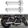 All Models 2x 45mm Motorcycle Exhaust Silencer Muffler Pipe Silver Tone