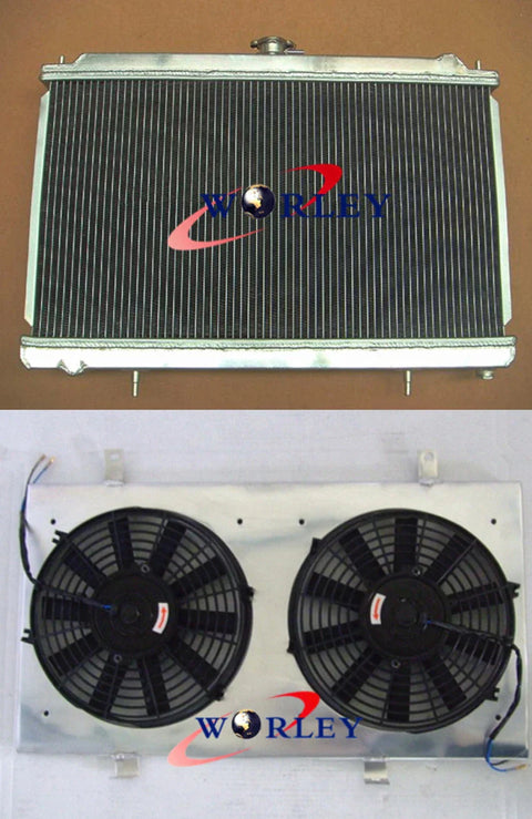 Nissan Silvia S14 S15 Aluminum Radiator + Fan Shroud + Fans & Hose (1995-2002)