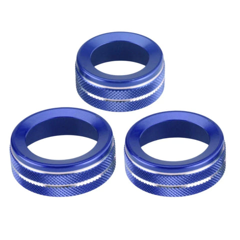 Ford Ranger Blue Alloy AC Radio Switch Trim Ring Knob Cover (2023-2025)