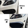 Benz C-Class W205 Front Bumper Lip Splitter Spoiler Canards Black (2015-2018)