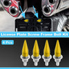 Universal Motorcycle License Plate Screws Cover 5.4cm Gold Tone 4pcs